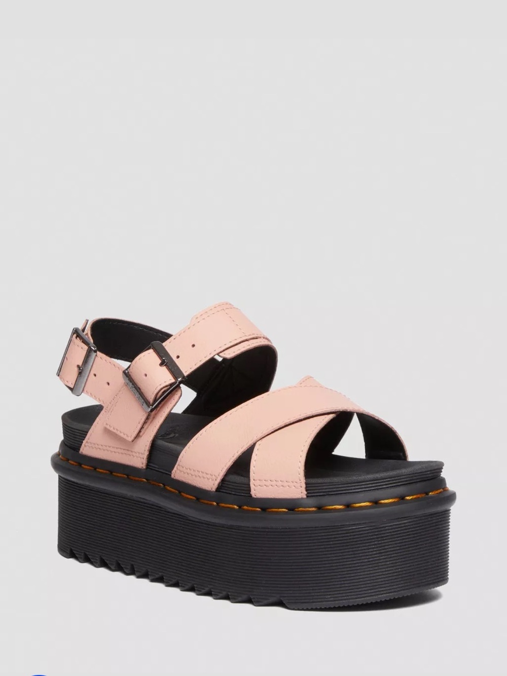 Dr. Martens Voss II Athena Leather Strap Platform Peach Beige Women’s size 8 NEW - Picture 2 of 13